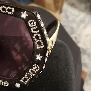 Authentic New Gucci glasses Rhinestone $1580 AMAZING! Gucci acetate rhinestone oversized sunglasses  main image 3